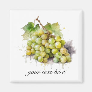Aimant Vignoble aquarelle raisins, sur mesure