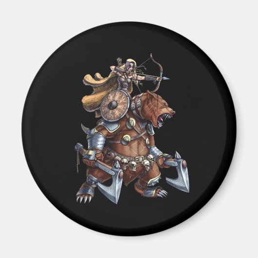 Aimant Viking Archer Riding War Bear (Devant)
