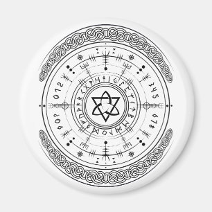 Aimant Viking Pagan Asatru Runic Compass, Runes Vegvisir