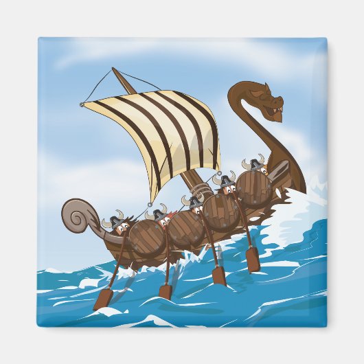 Aimant Viking Ship Cartoon (Devant)