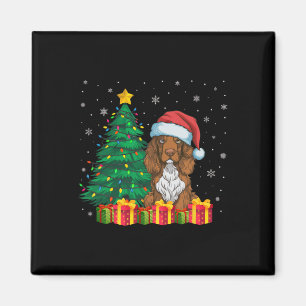 Aimant Vilain Champ Espagnol Père Noël Feux de Noël Chien