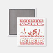 Aimant Vilain pull Joyeux Noël à vélo (Recto/Verso)