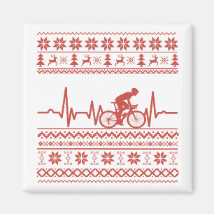 Aimant Vilain pull Joyeux Noël à vélo