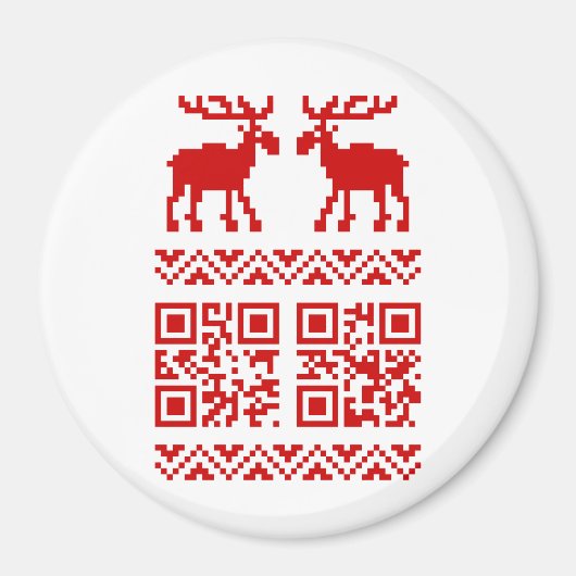 Aimant Vilain Sweater QR Code Bonne année! (Devant)