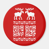 Aimant Vilain Sweater QR Code Bonne année! (Devant)
