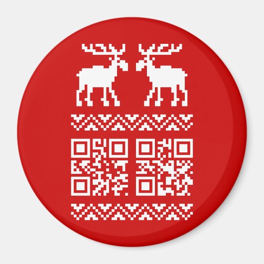 Aimant Vilain Sweater QR Code Bonne année! (Devant)
