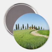 Aimant Villa ferme avec cyprès en Toscane (Recto/Verso)