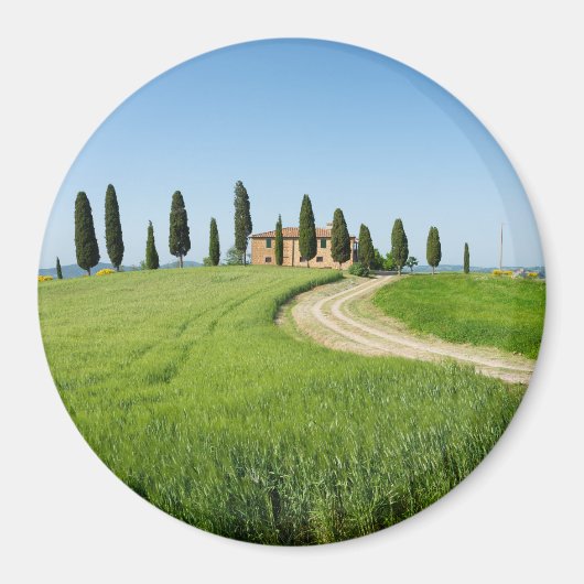 Aimant Villa ferme avec cyprès en Toscane (Devant)