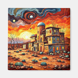 Aimant Village abandonné au coucher du soleil