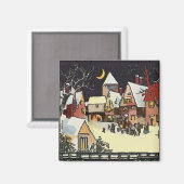 Aimant Village de Noël, ajouter du texte (Recto/Verso)