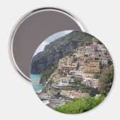 Aimant Village de Positano à l'aimant rond de la côte ama (Recto/Verso)