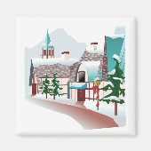 Aimant Village d'hiver à Noël (Devant)