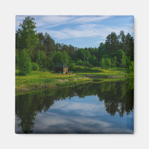 Aimant Village nature Campagne Forêt de hutte Biélorussie