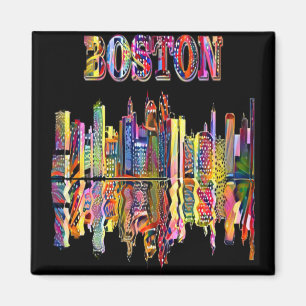 Aimant Ville colorée de Boston