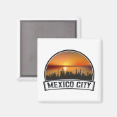 Aimant Ville de Mexico CDMX Vintage Sunset (Recto/Verso)