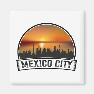 Aimant Ville de Mexico CDMX Vintage Sunset