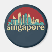 Ville de Singapour Vintage Skyline Cityscape Art