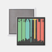 Aimant Ville vintage de Seattle (Recto/Verso)