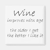 Aimant Vin amusant cite blague cadeau d'anniversaire sur (Devant)