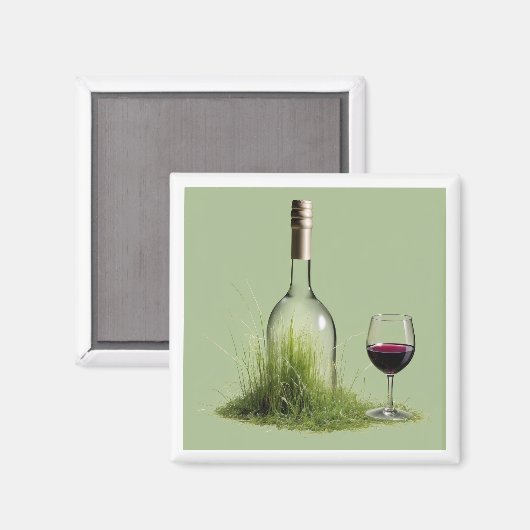 Aimant Vin Bouteille Grass (Recto/Verso)