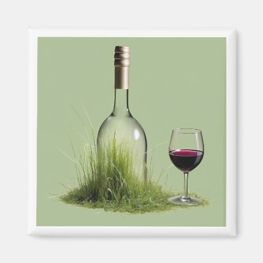 Aimant Vin Bouteille Grass (Devant)
