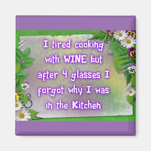 Aimant Vin dans l'aimant de cuisine (Devant)