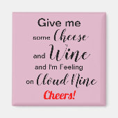 Aimant Vin de fromage humoristique (Devant)