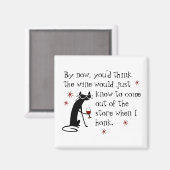 Aimant Vin doit connaître Citation drôle avec chat (Recto/Verso)