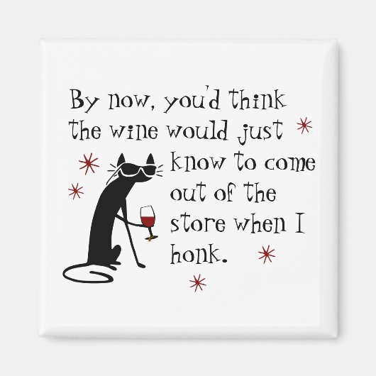 Aimant Vin doit connaître Citation drôle avec chat (Devant)