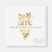 Aimant vin entreprise vinerie or raisins (Devant)