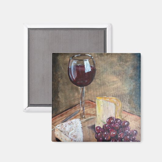 Aimant Vin et fromage (Recto/Verso)