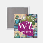 Aimant Vin Groupe Sanguin Blanc Zinfandel Positif o ab b (Recto/Verso)