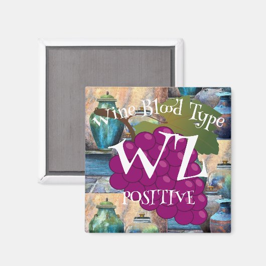 Aimant Vin Groupe Sanguin Blanc Zinfandel Positif o ab b (Recto/Verso)