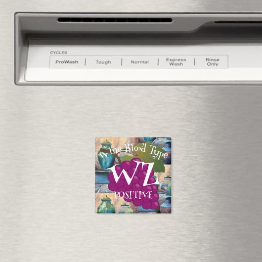 Aimant Vin Groupe Sanguin Blanc Zinfandel Positif o ab b (In Situ (Lave-vaisselle))