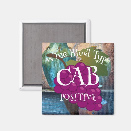 Aimant Vin Groupe sanguin CAB Positif o ab b négatif (Recto/Verso)