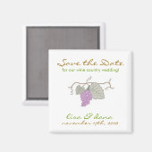 Aimant Vin Mariage campagnard vigne (Recto/Verso)