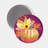 Aimant Vin pourpre orangé citrouille d'automne (Recto/Verso)