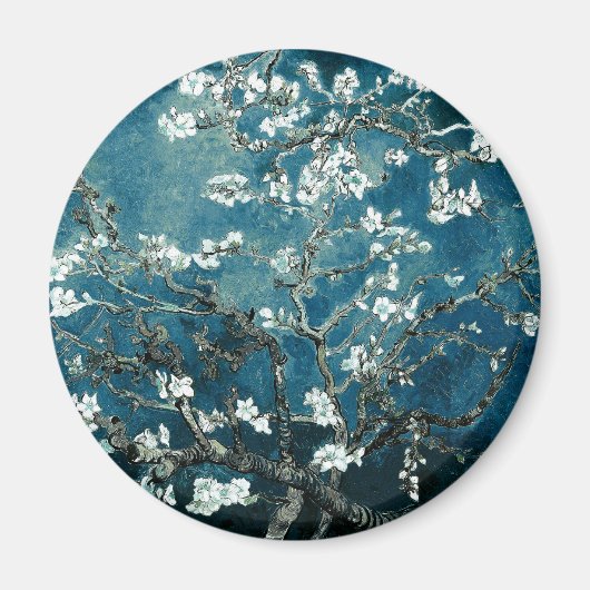 Aimant Vincent Van Gogh Almond Blossoms Dark Turquoise (Devant)