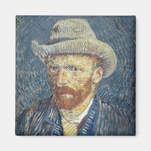 Aimant Vincent van Gogh | Autoportrait avec Casquette à p (Devant)