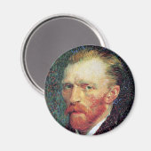 Aimant Vincent Van Gogh - Autoportrait de style pointilli (Recto/Verso)