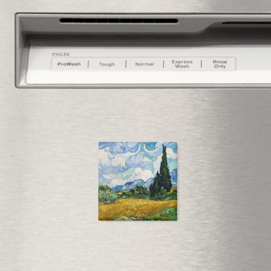 Aimant Vincent Van Gogh - Champ de blé avec cyprès (In Situ (Lave-vaisselle))