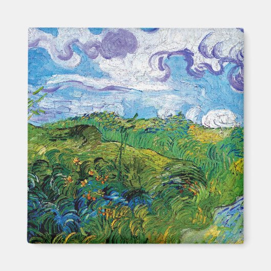 Aimant Vincent Van Gogh - Champs de blé vert à Auvers (Devant)