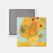 Aimant Vincent Van Gogh Douze tournesols dans un vase Art (Recto/Verso)