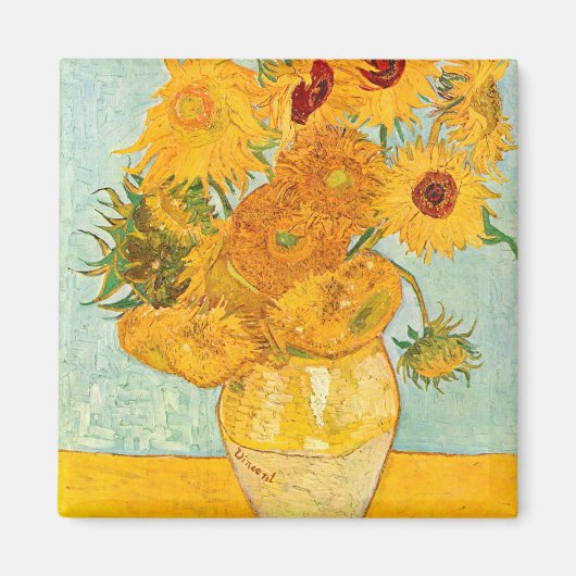 Aimant Vincent Van Gogh Douze tournesols dans un vase Art (Devant)