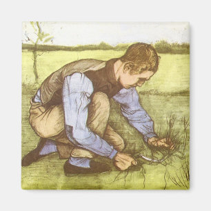 Aimant Vincent van Gogh - Garçon coupant de l'herbe à la