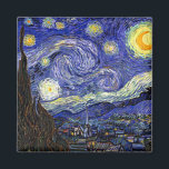 Aimant Vincent Van Gogh - Le Starry Night Fine Art<br><div class="desc">Vincent Van Gogh's The Starry Night. Huile sur toile de 1889, Starry Night a été peint tandis que Van Gogh était dans l'asile à Saint-Rémy, France, et est considéré comme l'un de ses plus grands chefs-d'oeuvre. Même s'il s'agit d'une scène nocturne, elle a été peinte pendant la journée et représente...</div>