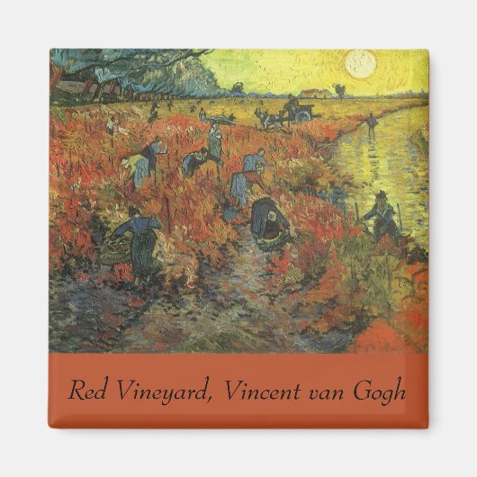 Aimant Vincent van Gogh - Le vignoble rouge (Devant)
