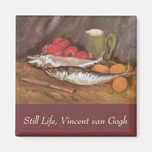 Aimant Vincent van Gogh - Maquereaux, citrons et tomates (Devant)