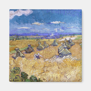 Aimant Vincent van Gogh - Meules de blé avec des moissonn