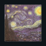 Aimant Vincent van Gogh - Nuit étoilée<br><div class="desc">Starry Night (1889) de Vincent van Gogh est un post impressionnisme vintage de peinture de paysage d'art. Vue sur une ville dans une vallée la nuit avec les nuages tourbillonnants, les étoiles brillant et une belle lune jaune dorée croissant. Il a été peint pendant la journée de mémoire et est...</div>